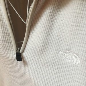 Cream North Face half-zip sweater